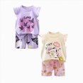 thumbnail image 1 of Gerichy Toddler Girl Clothes 4Pcs Baby Girls Summer Spring Outfits Sleeveless Tank Shirt Ruffle Top +Shorts Clothing Set 6M-6T, 1 of 5