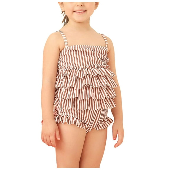 Gerichy Toddler Girl Swimsuit,Girls Bathing Suit Baby Girl One-Piece Swimsuits Kid Summer Beach Sleeveless Bathing Suit