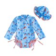 thumbnail image 1 of Gerichy Toddler Girl Swimsuit,Girls Bathing Suit Girls Two Piece Rash Guard Swimsuits Set With Swim Trunk Kids Long Sleeve Bathing Suit Swimwear Set, 1 of 3