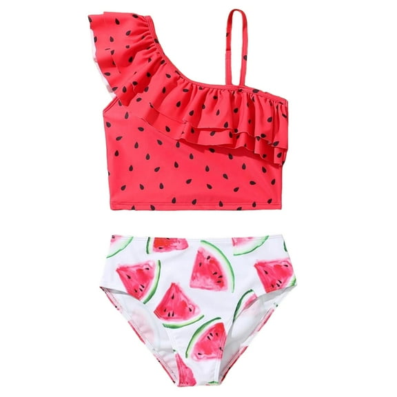 Gerichy Toddler Girl Swimsuit,Girls Bathing Suit High Waisted Bikini Sets for Teen Girls Cutout Two Piece Swimsuits Girl's Bathing Suit Floral Print Swimwear