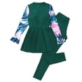 thumbnail image 1 of Gerichy Toddler Girl Swimsuit,Girls Bathing Suit Kids Girls Palm Pattern Long Sleeve Zipper Rash Guard Shirt Sun Protection Swimsuit Bathing Suit, 1 of 5