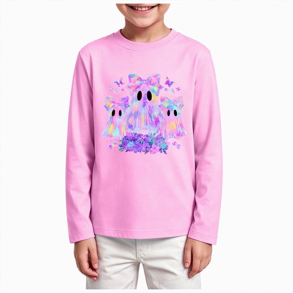Gerichy Toddler Halloween Shirt Baby Boy Girls Pumpkin Tshirts Kids Fall Long Sleeve Tee Tops 3T-15T