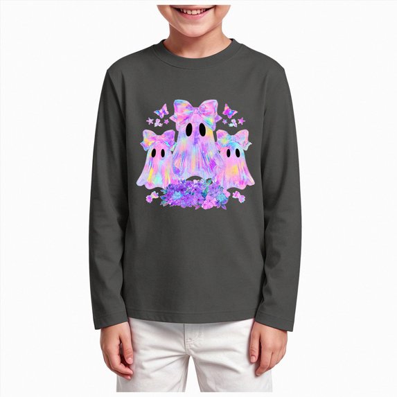 Gerichy Toddler Halloween Shirt Baby Boy Girls Pumpkin Tshirts Kids Fall Long Sleeve Tee Tops 3T-15T