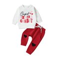 thumbnail image 1 of Gerichy Toddler Kids Baby Boy Fall Outfits 1T 2T 3T Letter Print Long Sleeve Tops Pants Winter Clothes Sets Toddler Boys Long Sleeve Valentine's Day Letter Prints T Shirt Pullover Tops Pants Outfits, 1 of 7