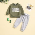 thumbnail image 1 of Gerichy Toddler Kids Baby Boy Fall Outfits 1T 2T 3T Letter Print Long Sleeve Tops Pants Winter Clothes Sets Child Kids 2PCS Outfits Sweatshirt Tops Stretch Pants Playwear Set, 1 of 5