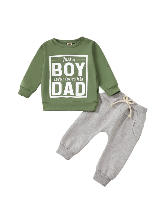 Toddler Kids Baby Boy Fall Outfits Letter Print Long Sleeve Tops Pants Winter Clothes Sets Boys Sweatshirt Pullover Tops And Jogger Pants Cute Fall Winter Outfit