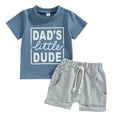 thumbnail image 1 of Gerichy Toddler Kids Baby Boy Outfits 1T 2T 3T Letter Print Tops Pants Clothes Sets Crewneck Short Sleeve Letter Print Summer Boys Top Shorts 2 Piece Set Clothes Set, 1 of 6