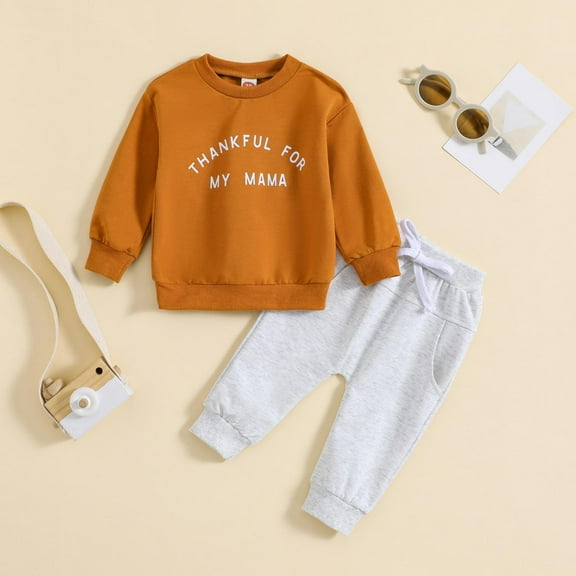 Gerichy Toddler Kids Boy Shorts Clothing Set 0 6 12 18 24 Months 2T 3T Fall Winter Toddler Baby Boy Clothes 2Pcs Crewneck Sweatshirt and Pants Sweatsuit Little Boy Clothing Boys 2PCS Fall Outfits