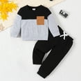thumbnail image 1 of Gerichy Toddler Kids Boy Shorts Clothing Set 0 6 12 18 24 Months 2T 3T Toddler Baby Boy Clothes Fall Winter Outfit Patchwork Long Sleeve Sweatshirt Tops Stretch Pants Playwear Set Boys Outfits, 1 of 6