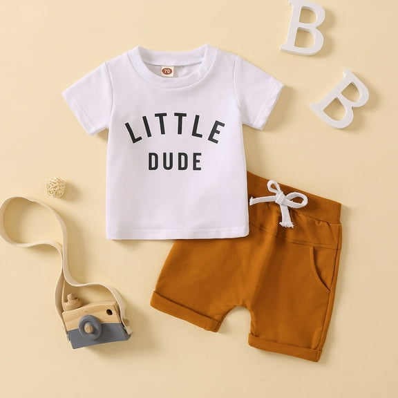 Gerichy Toddler Kids Boy Shorts Clothing Set 0 6 12 18 24 Months 2T 3T Toddler Baby Boy Summer Clothes Letter Print Shorts Set 0 6 12 18 24 Months Outfits Baby Boy Outfit T Shirt Shorts 2pcs Set