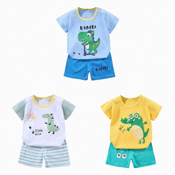 Gerichy Toddler Newborn Baby Boy Outfit Short Sleeve Tops Pants Clothes Set 0 6 12 18 24 Months 2T 3T Infant Boys Summer Winter 6PCS