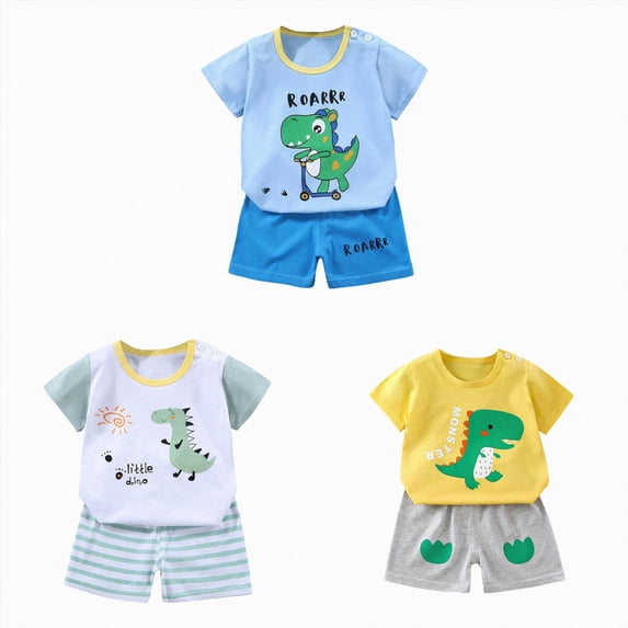 Gerichy Toddler Newborn Baby Boy Outfit Short Sleeve Tops Pants Clothes Set 0 6 12 18 24 Months 2T 3T Infant Boys Summer Winter 6PCS