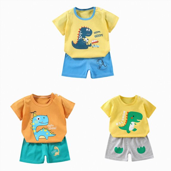 Gerichy Toddler Sets for Boys 5T Boy Clothes Baby Boy Clothes Toddler Summer Outfit Short Sleeve T-Shirt Tee Tops Joggers Casual Shorts Clothing Set 6PC