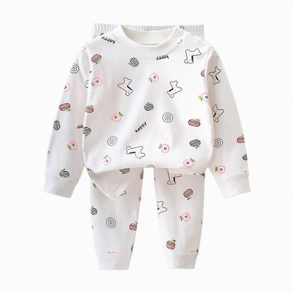 Gerichy Toddlers Girl Cotton Pajamas Set 2 Piece Soft Comfy Cartoon Heart Pjs Long Sleeve Lounge Sleepwear 3M-6T