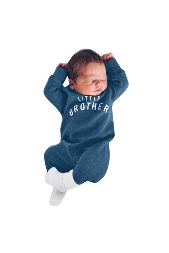 Winter Baby Boys Little Brother Romper Jumpsuit Bodysuit Clothes Outfits Winter Clothes Outfit