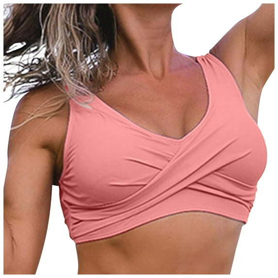 Gerichy Women Underwire Bikini Top Only Push Up Swim Top Bra Swimsuit Tops Padded Bathing Suit Top Pink,S