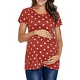 thumbnail image 1 of Gerichy Women's Maternity Tops Short Sleeve Side Ruching Round Neck Shirt Pregnant Shirt Maternity Blouse, 1 of 5