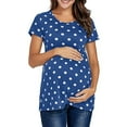 thumbnail image 1 of Gerichy Women's Maternity Tops Short Sleeve Side Ruching Round Neck Shirt Pregnant Shirt Maternity Blouse, 1 of 5