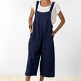 thumbnail image 1 of Gerichy Women's Overalls Jumpsuits Casual Loose Adjustable Straps Wide Leg Long Pant with Pockets Womens Washed Bib Jeans Overalls Casual Ripped Jumpsuits Rompers, 1 of 5
