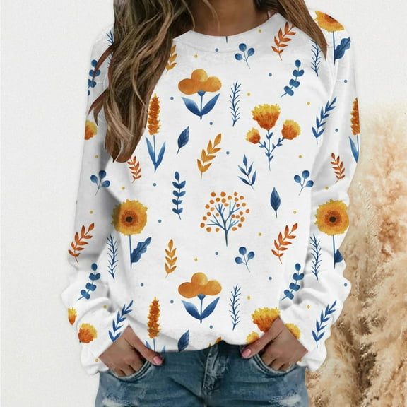 Gerichy Women's Plus Size Sweatshirt Autumn Winter Long Sleeve Pullover Tops Hoodies for Women Long Sleeve Shirts for Women