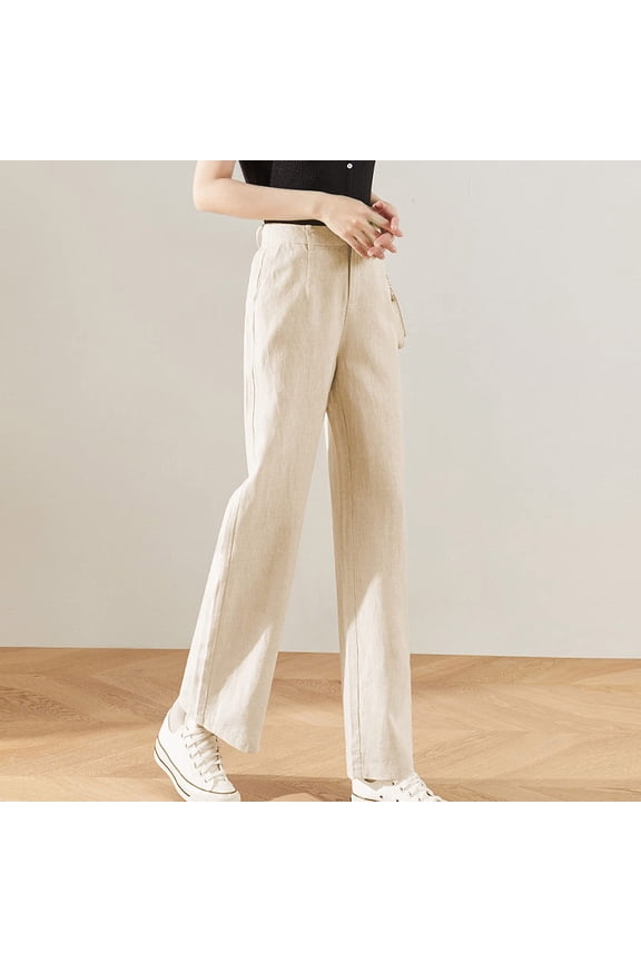 Womens Casual Wide Leg Pants High Waisted Button Down Straight Long Trousers Palazzo Pants Womens Casual High Waisted Wide Leg Pants Button Up Straight Leg Trousers