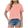 thumbnail image 1 of Gerichy Womens Summer Tops, Blouses for Women Short Sleeve Lace Tops Dressy Casual Tees, Sizes S-2XL Womens Summer Short Sleeve Shirts Trendy T Shirts Dressy Casual Blouses Crew Neck Tunic, 1 of 6
