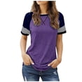 thumbnail image 1 of Gerichy Womens Summer Tops, Summer Short Sleeve Tops for Women Color Block Casual Tunic Crew Neck Striped T Shirts Women Tops, 1 of 6