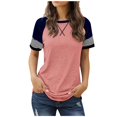 thumbnail image 1 of Gerichy Womens Summer Tops, Summer Short Sleeve Tops for Women Color Block Casual Tunic Crew Neck Striped T Shirts Women Tops, 1 of 6