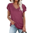 thumbnail image 1 of Gerichy Womens Summer Tops, V-Neck T-shirts for Women Petal Sleeve Tunic Tops Summer Casual Womens Shirts, 1 of 7