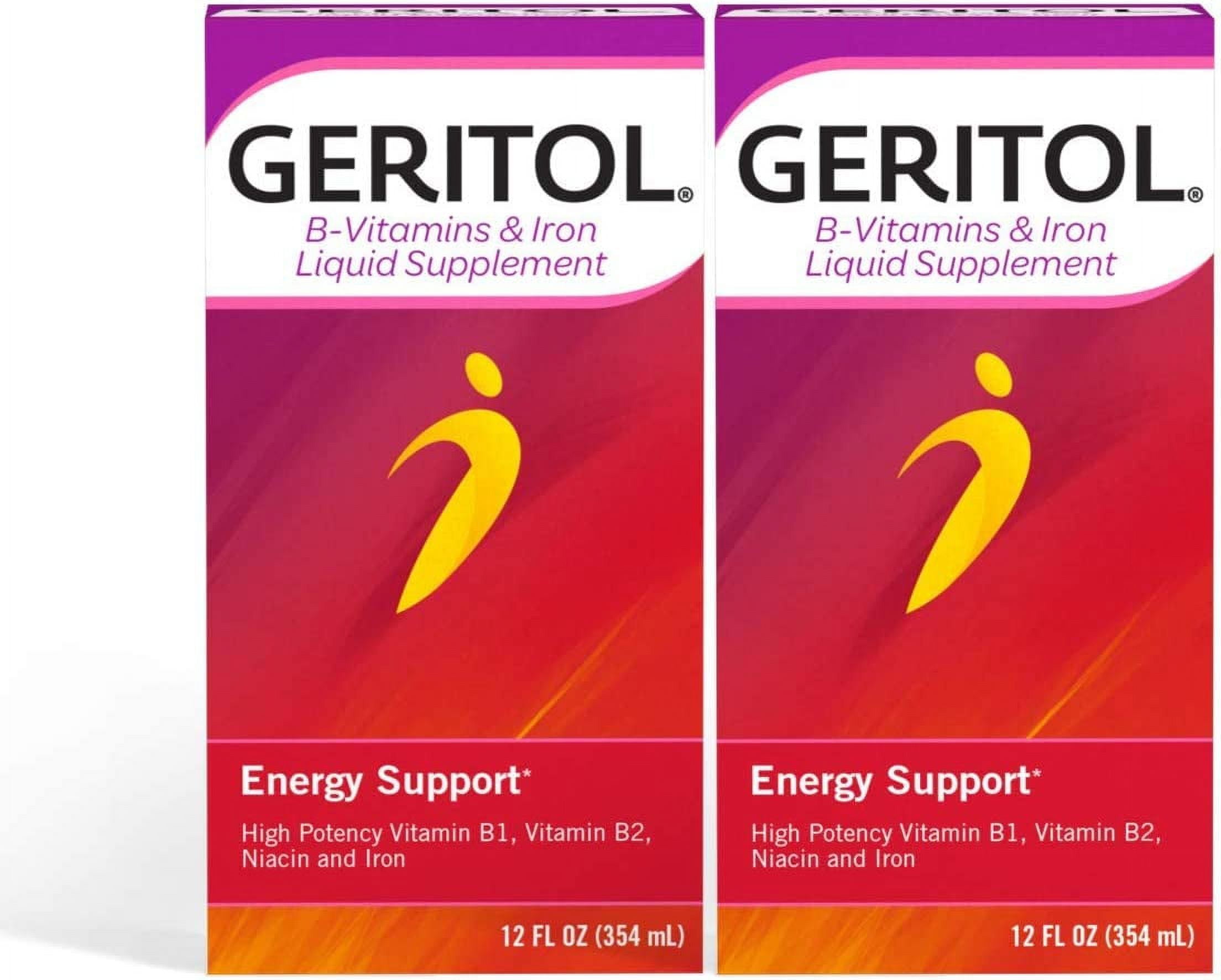 Geritol HighPotency BVitamins and Iron Liquid Supplement for Active