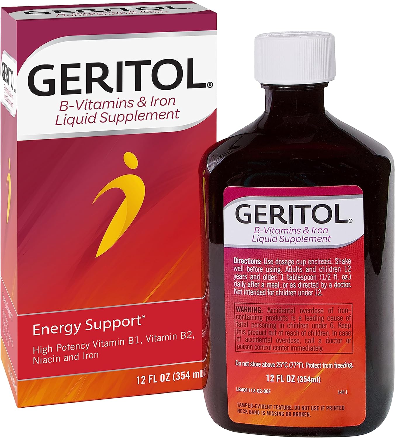 Geritol, Liquid Vitamin and Iron Supplement, Energy Support, Contains
