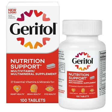 Geritol Multivitamin Supplement, 27 Essential Vitamins & Minerals, 100 Ct