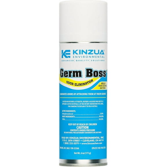 Kinzua Environmental Germ Boss Odor Eliminator Fogger, Fast-Acting Mold Bomb, Fresh Scent, 6 oz, Covers 1,000 Cu Ft