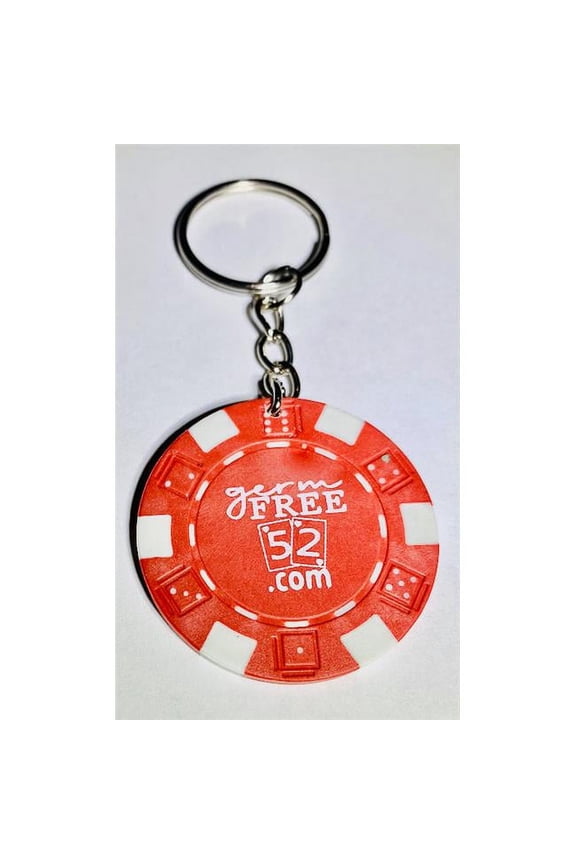 CHIP-3479 Casino Chip Las Vegas Style Key Chain, Red