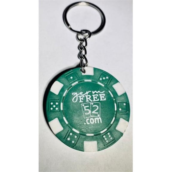Germ Free Games CHIP312-3477 Casino Chip Las Vegas Style Key Chain, Green