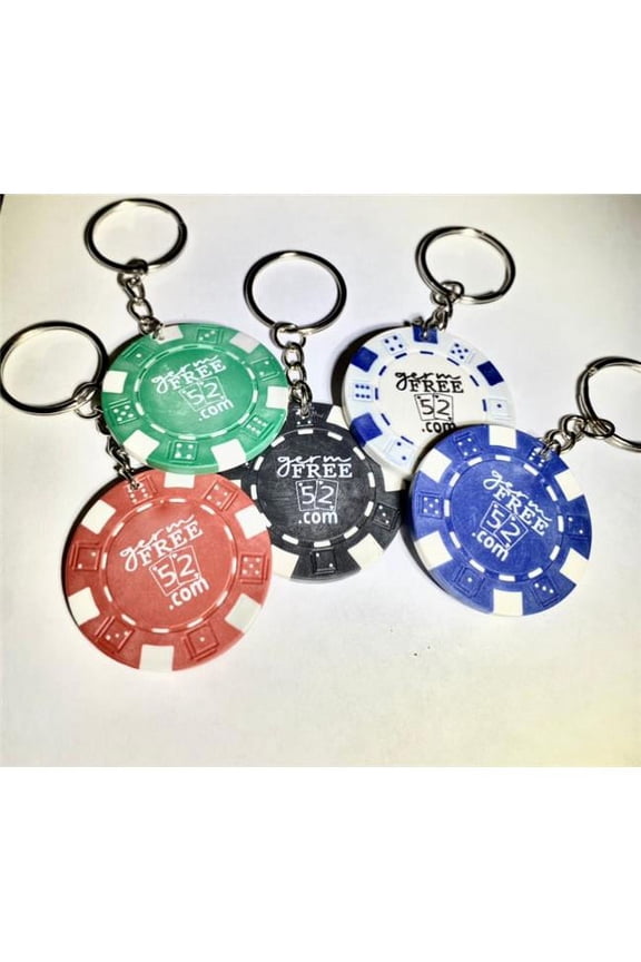 Chips3474 Casino Chip Las Vegas Style Key Chain, Muti Color