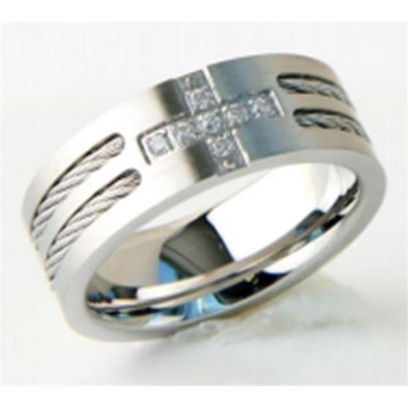 Germ Free Games MESR883-12 Jewelry Stainless Steel Cross Ring - Size 12