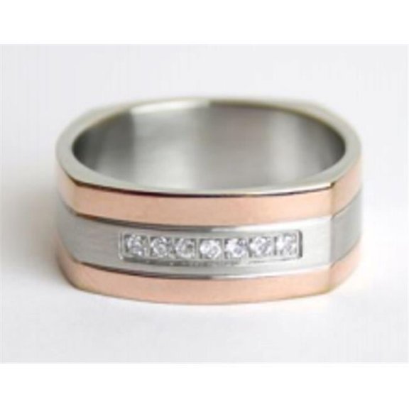 Germ Free Games SSPRING1628-9-RG Jewelry Silver & Rose Gold Ring