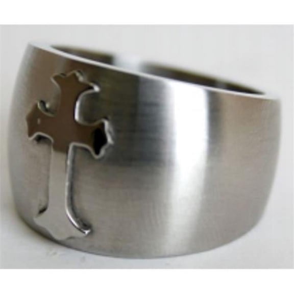 Germ Free Games SSPRING2294-9-5 Jewelry Stainless Steel Ring Big Cross