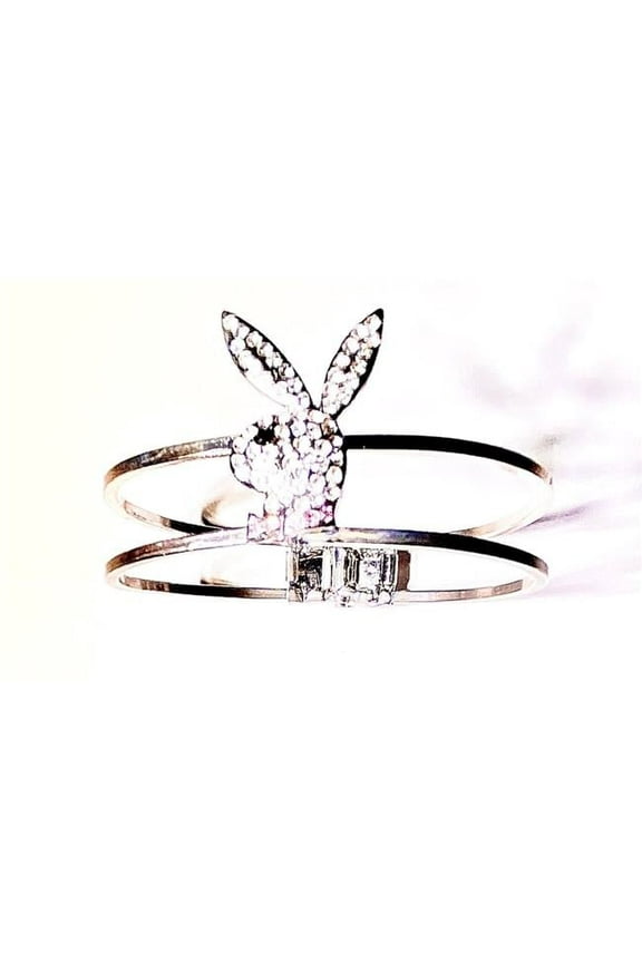 playboy-bangle-01 Playboy Jewelry Stainless Steel Two Square Bar Bangle