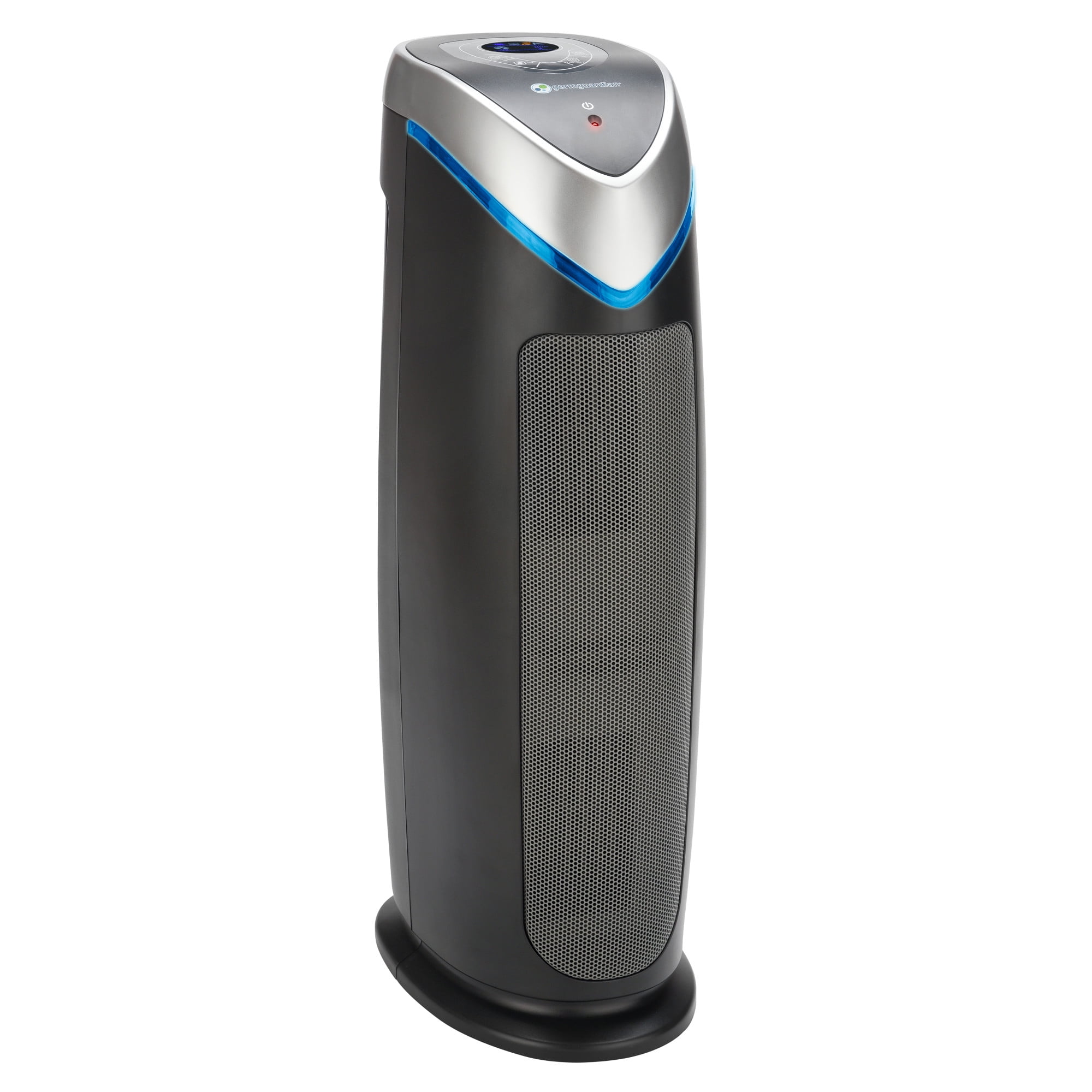 Black 22-Inch HEPA Filter Tower Air Purifier with UV-C Light