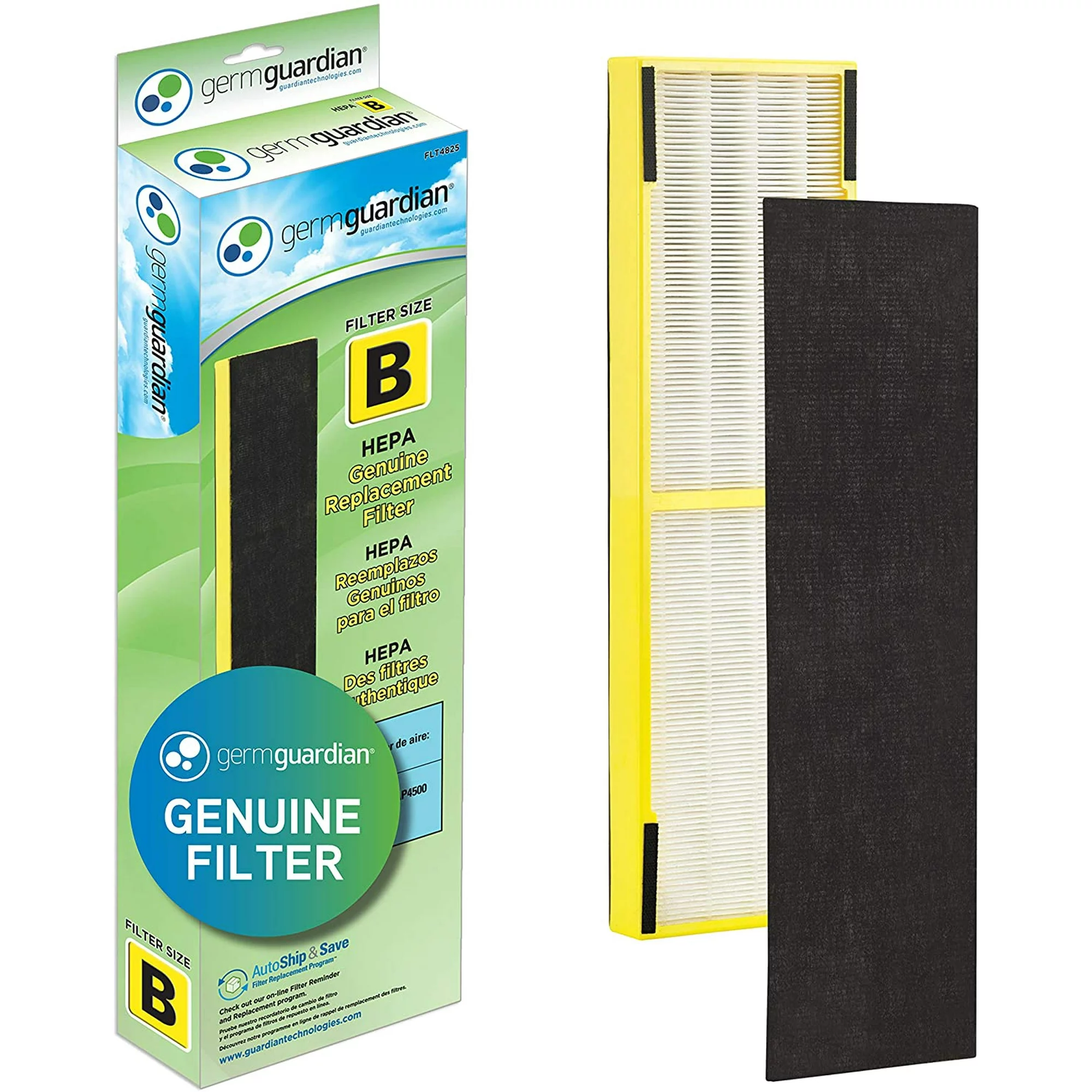 Germ Guardian FLT4825 HEPA GENUINE Air Purifier Replacement Filter B for GermGuardian AC4300BPTCA AC4900CA AC4825 AC4825DLX AC4850PT CDAP4500BCA