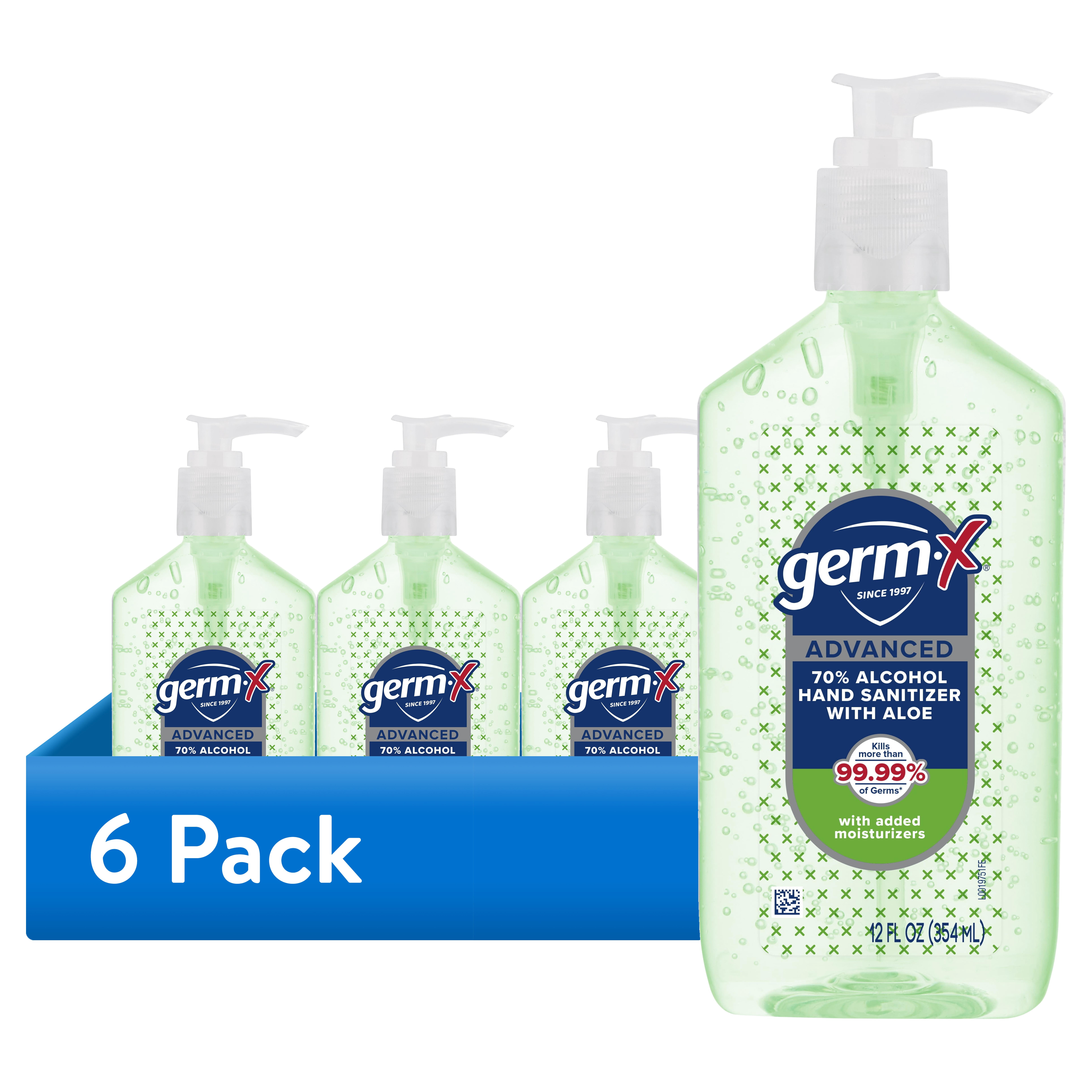 (6 pack) Germ-X Advanced Hand Sanitizer, with Aloe, 12 oz