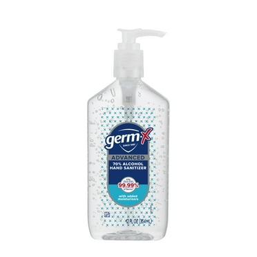 Germ-X Advanced Hand Sanitizer with Pump, Alcohol & Moisturizers, Original Fresh Scent, 12 fl oz.