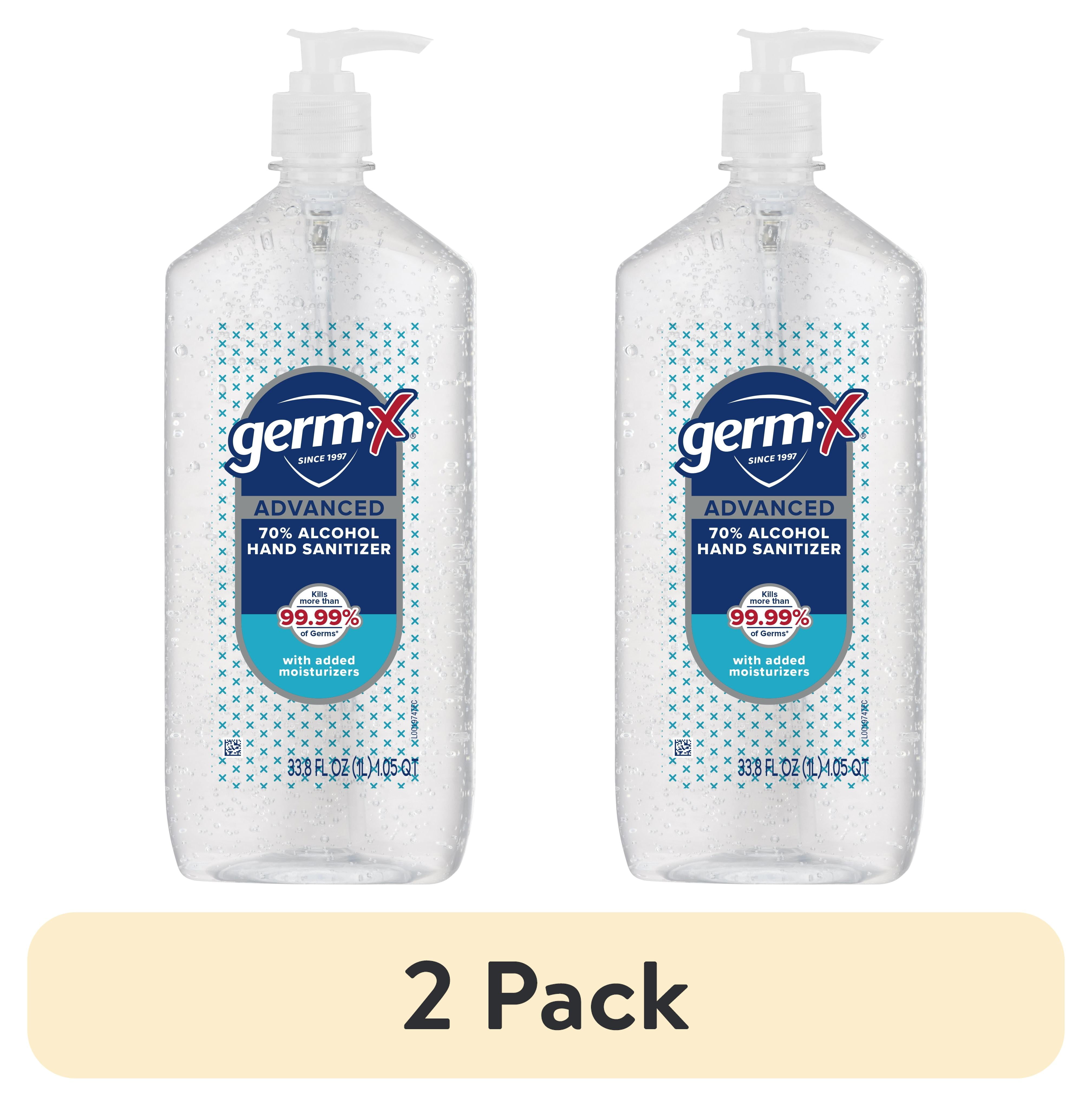 (2 pack) GermX® Advanced Hand Sanitizer with Pump, Bottle of Hand