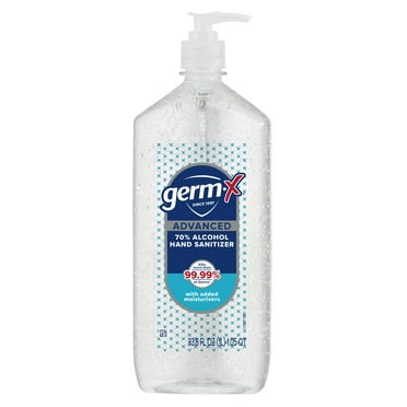 Germ-X Advanced Hand Sanitizer with Pump, Alcohol & Moisturizers, Original Fresh Scent, 33.8 fl oz.