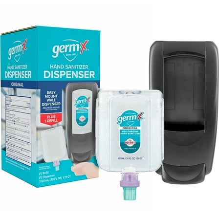Germ-X OmniPod Hand Hygiene System, (1) Hand Sanitizer Dispenser & (1) 1150mL Refill, Easy Install