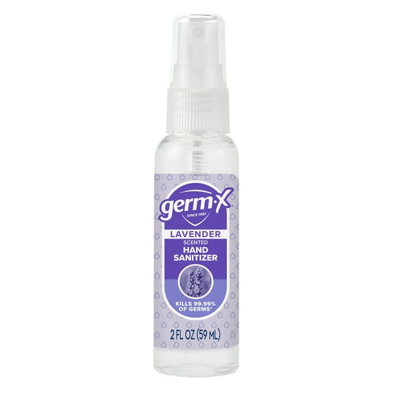 Germ X Hand Sanitizer Spray, Plant Based Alcohol, Hypoallergenic, Lavender Scent, 2 fl oz