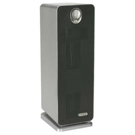 GermGuardian - 22" Air Purifier Tower with HEPA Filter & UV-C for 150 Sq. Ft Rooms - Silver