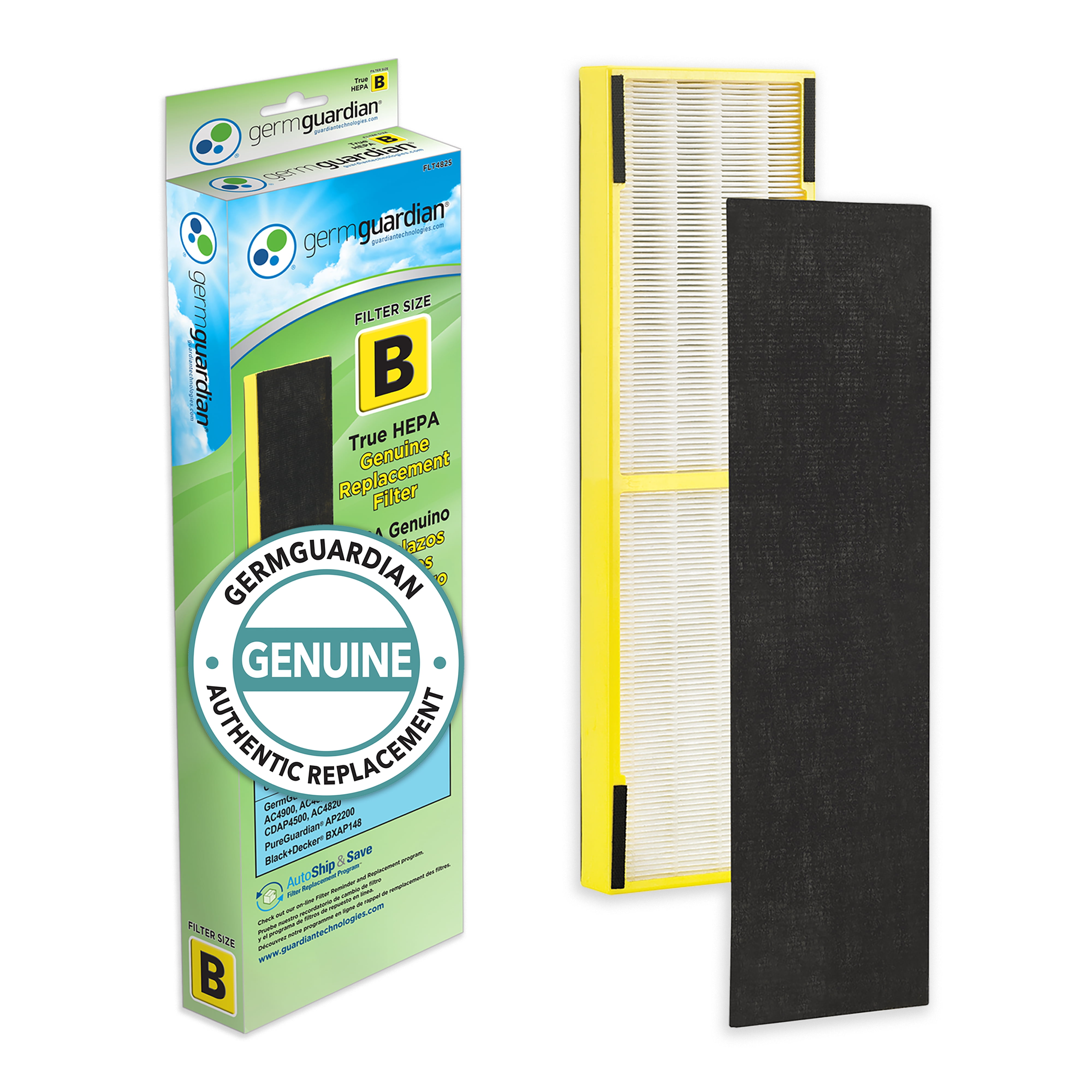 GermGuardian Filter B True HEPA Pure Genuine Replacement Filter for Air Purifiers FLT4825